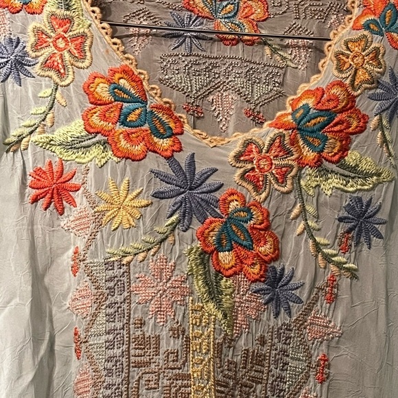 JOHNNY WAS HEAVILY EMBROIDERED RIVEDA BLOUSE TUNIC KIMONO Sz Small Woman $285 - Picture 7 of 10